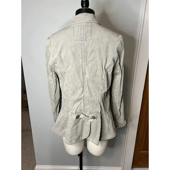 Anthropologie Pilcro & The Letterpress Size 12 Green Corduroy Peplum Jacket - Picture 4 of 11